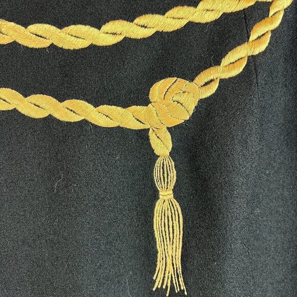 ANN TAYLOR STUDIO embroidered black wool straight pencil classic skirt size 4 - Picture 3 of 5